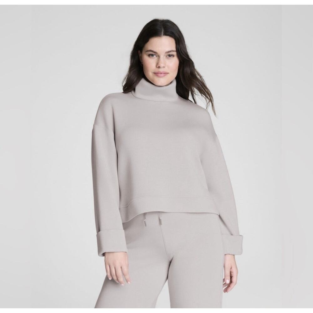 SPANX AirEssentials Turtleneck French Grey M Loungewear‎ Minimalist Cozy Travel